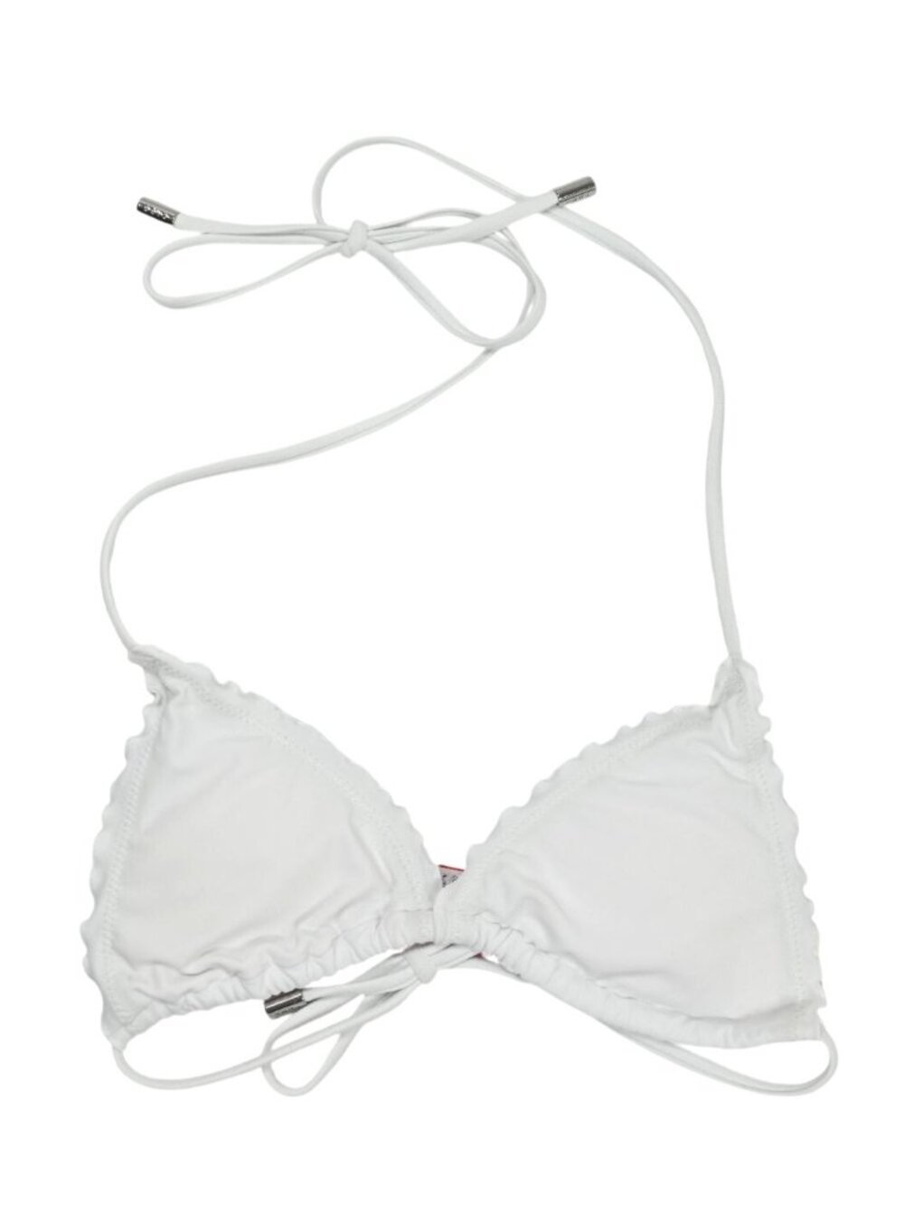 Caha Capo Michelle Frill Triangle Bikini Top in Bianco White